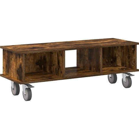 TV Stand Smoked Oak 100 x 35 x 35 cm Engineered Wood vidaXL