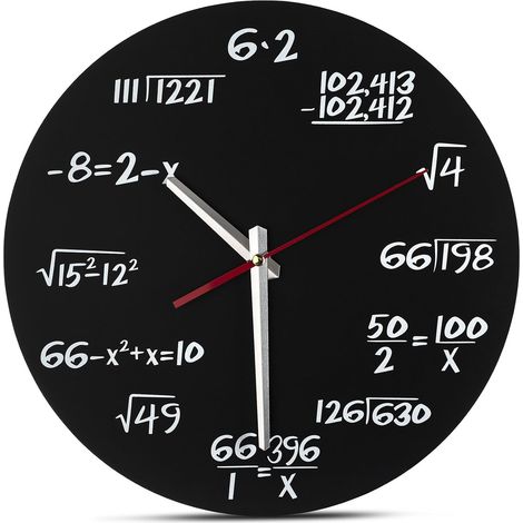 Horloge mathématique - Horloge murale unique - chaque heure est marquée par une simple équation mathématique (1/5)