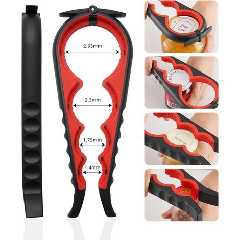 Glasöffner für Senioren, Menschen mit Arthritis und Personen mit geringer Kraft, Schwarz Rot (1/5)