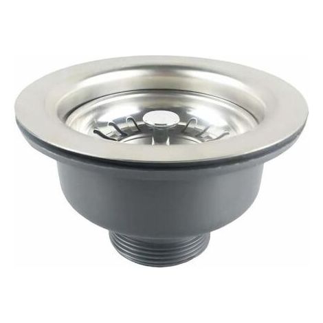 Bonde D'évier sans Trop Plein Panier Inox ø 110 mm 1½", Acier Inoxydable + ABS, Bonde + Panier (1/4)