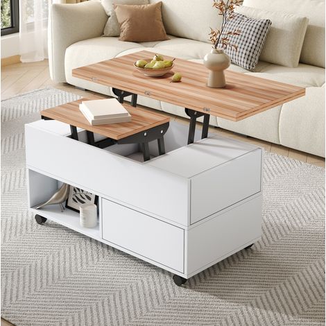Couchtisch mit Stauraum höhenverstellbar 100x50 OKMYHOME (1/5)