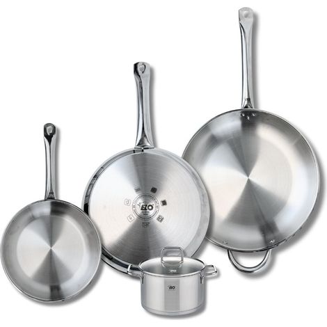 Ensemble de 3 Poêles de cuisson 24, 28 et 32 cm et 1 faitout 14 cm Elo Profi Citrin (1/5)