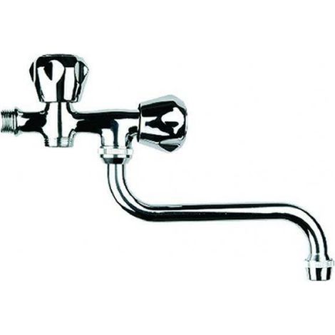 Rubinetto snodo per lavello ottone cromato attacco lavatrice scarico 1 - 2"
