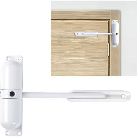 Ferme-porte automatique, ressort de sécurité – Installation facile pour transformer les portes à charnières en portes à fermeture automatique – Blanc (1/5)
