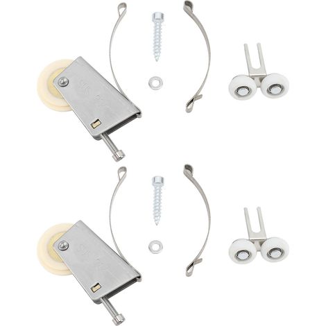 de 2 poulies à galet pour porte coulissante de placard