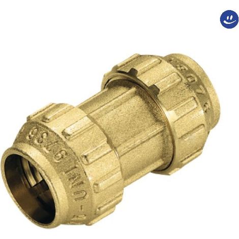 Raccordo dritto intermedio in ottone per tubo polietilene serie cobraring 3460cr ø50 TIEMME
