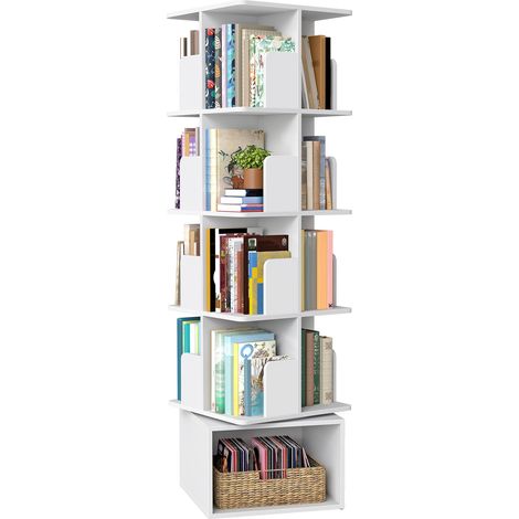 Bibliothèque Rotative à 5 Niveaux, 40 x 40 x 155,8 cm (1/5)