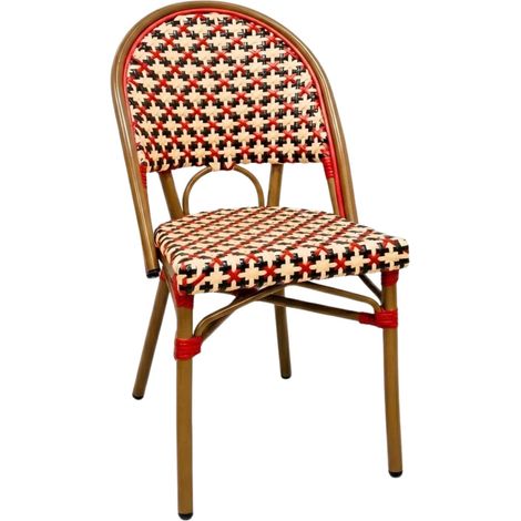 Chaise FIGARI en Rotin synthétique style bistrot pour extérieur