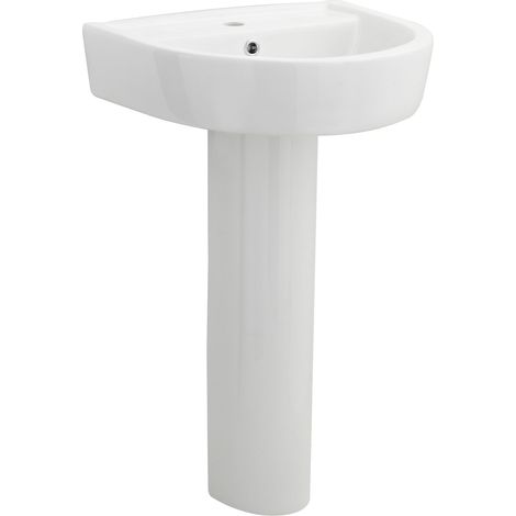 1 Tap Hole Basin & Full Pedestal - 520mm (1/2)