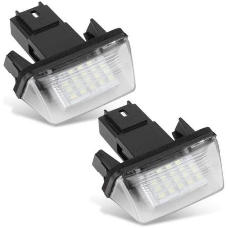 Lampe de plaque d'immatriculation LED 18 pièces – Étanchéité IP67 – Remplacement direct pour Citroen C3, Berlingo, Peugeot 306, 307, 406, 5008