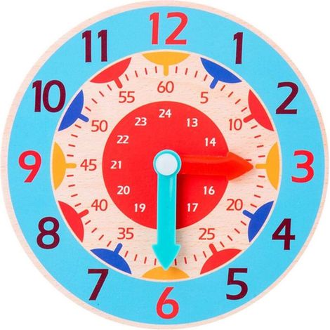 Pädagogische Holzwanduhr für Kinder, ein unterhaltsames Lerninstrument zum Ablesen der Uhrzeit, Dekoration für Kinderzimmer und Klassenzimmer