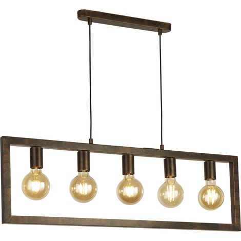 Lampe suspendue lampe de salle à manger plafonnier réglable en hauteur marron (1/5)