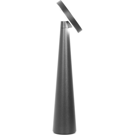 Zafferano Lampada da Tavolo Ricaricabile Angelina - Senza Fili, Testa Orientabile, Controllo Touch, Design Moderno per Interni - Colore Nero (1/5)