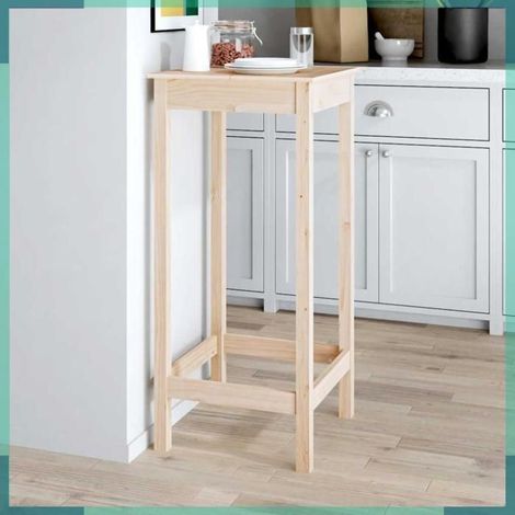 Table de bar - 833263 - Bois massif de pin - 50 x 50 x 110 cm - Carré (1/5)