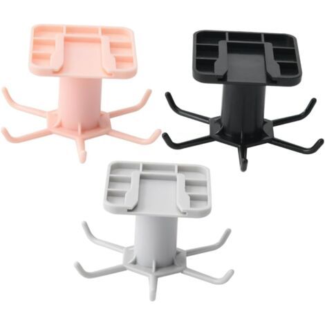 Supporto girevole a 360° per utensili da cucina - Gancio sottopensile - 3 pezzi (nero + bianco + rosa) (1/4)
