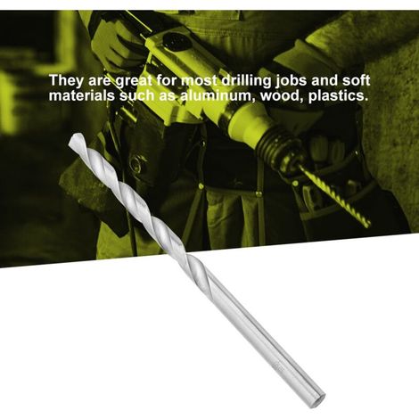 Foret helicoïdal à tige droite Extra largo en acero rápido, herramienta de foret helicoïdal 4-10mm para madera 8 piezas (1/5)
