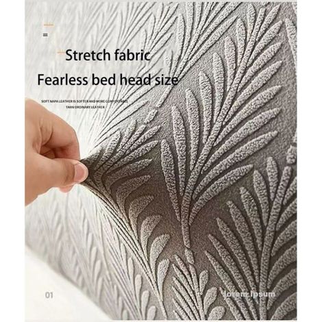 Housses de Tête de Lit Extensible, Protection Antipoussière Spandex, Taille 180cm (Beige). (1/4)