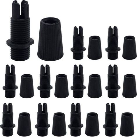 20pcs M10 Pendentif Anti-traction Connecteurs En Plastique Noir Cordon Grip Câble De Verrouillage Fil Pinces Réglables Plafonnier Clips De Câble Passe-fil pour Câblage Pendentif Suspension