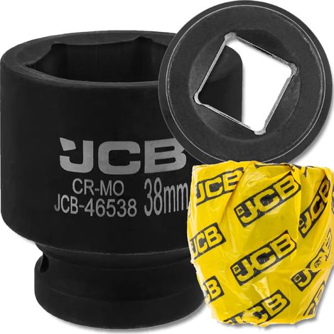 Chiave a bussola a impatto JCB da 3/4" (38 mm) a 6 punte in acciaio Cr-Mo