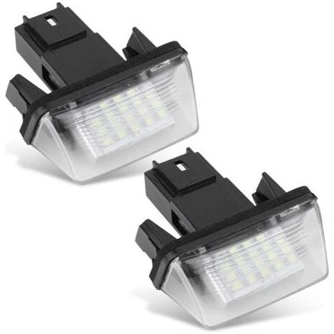 2 pièces Lampe de Plaque d'immatriculation de Voiture à 18 DEL Gauche et Droite pour C3 2002-2009 / BERLINGO / 306 307 406 5008 (1/2)