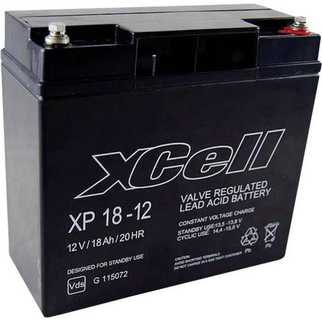 [GEBRAUCHT] B-Ware XCell Bleiakku XP1712 12V 18Ah AGM wartungsfrei M5-Schraubanschluss 181x167x77mm (1/2)