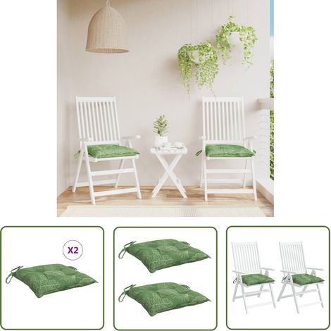 Lot de 2 Coussins de chaise Coussin Déco confort à motif de feuilles 50x50x7 cm tissu 72934 (1/5)