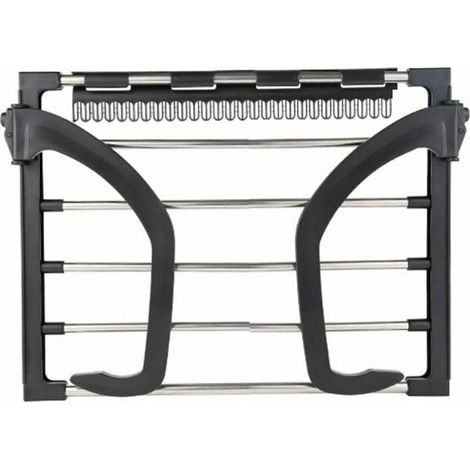 Stendibiancheria Radiatore, Stendibiancheria, Asta portasciugamani portatile per interni, Tubo circolare di piccole dimensioni (nero, 32 40 cm)