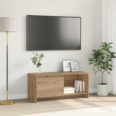 Ensemble meuble TV-Banc TV-Meuble Télé Chêne artisanal 90 x 35 x 40 cm (1/5)