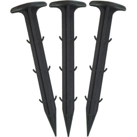 Sollbry 100 x Gartenstecker aus Kunststoff, Erdanker für Mulchtuch, Haken für Plane 110 mm (1/4)