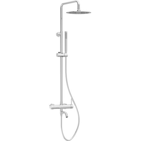 BALNEO Système de douche avec pommeau de pluie argent Acier inoxydable  Mitigeur de douche avec douchette CASCADE CHROME (1/5)
