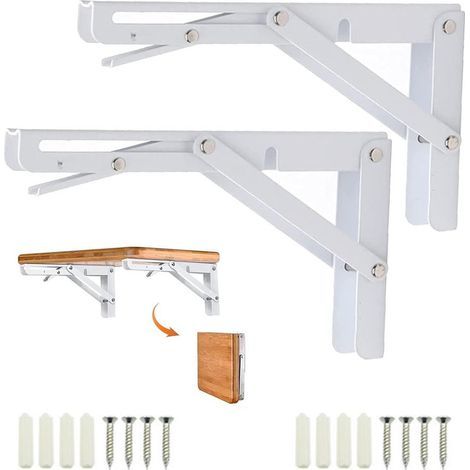 Corner shelf - Shelf bracket - Sturdy - Iron shelf bracket - Foldable microwave oven stand - 20CM (1/5)