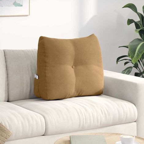 Cuscino per Schiena Marrone 60 x 24 x 50 cm Velluto vidaXL (1/5)