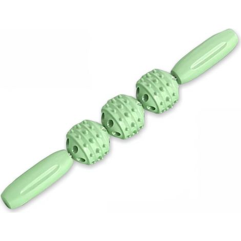 Rouleau de massage sportif à trois boules pour muscles endoloris, crampes, dos, points de déclenchement myofasciaux. (1/5)