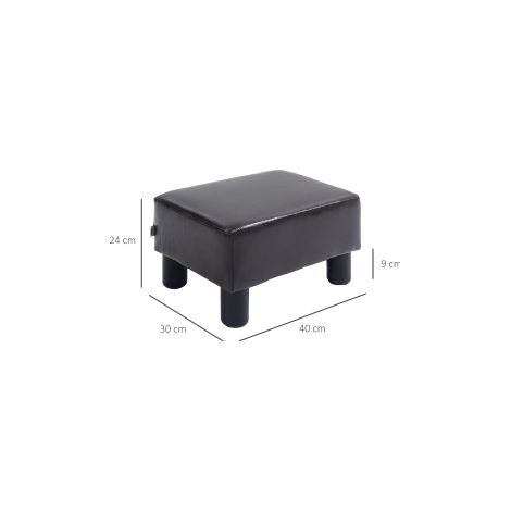 Pouf rectangulaire repose-pieds en similicuir avec assise confortable et charge jusqu à 100 kg pour salon et coin café (1/5)