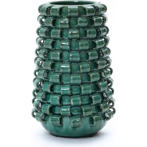 Vase, Ø 10,7 x H 31 cm, dunkelgrün (1/5)