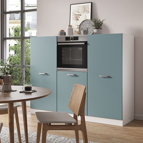 Bloque de cocina R-Line, Azul-gris-blanco, 180 cm sin encimera, Vicco (1/5)