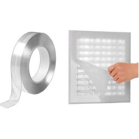 Filtres d'aération avec Ruban adhésif Double Face, Filtre de climatiseur de 6,56 x 3,28 Pieds pour registres et grilles d'admission HVAC, AC et Chauffage (1/4)