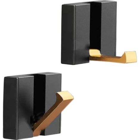 Ahlsen Perchero de pared, paquete de 2 percheros de pared, ganchos de aluminio, ganchos retráctiles, ganchos de pared (1/3)