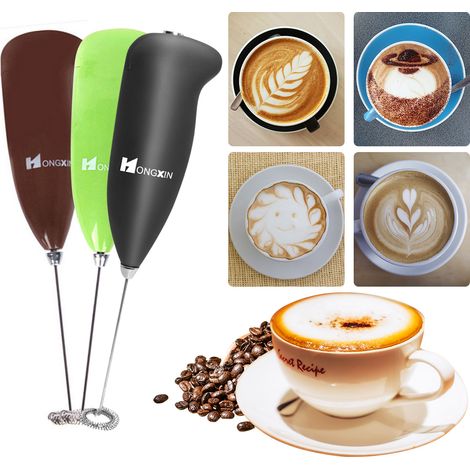 Mousseur à lait électrique automatique pour café matcha Bulletproof, fouet en acier inoxydable, mini mixeur à boissons fonctionnant sur piles (1/5)