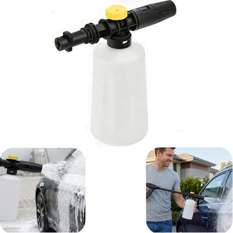 Pistolet de lavage à mousse - lance avec buses réglables compatible Karcher K1 à K7, blanc, 20,7 x 22 cm (1/5)