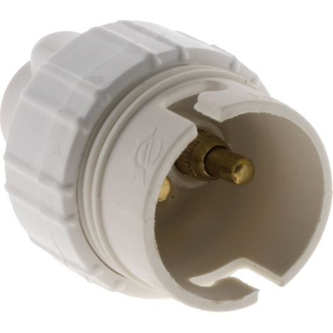 3 douilles B22 en nylon avec 1 bague - Blanc - Zenitech (1/5)