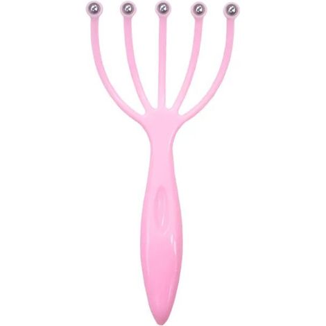 Masseur de tête portable, bille d'acier, outil de thérapie et de soulagement de la pression, cinq griffes de massage du cuir chevelu 19  8,5cm, 1 rose (1/2)