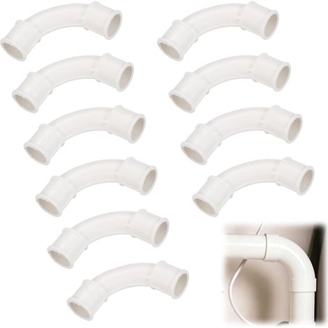 10pcs Tube Électrique Manchonné en PVC Coudes pour Tube Isolant 16mm 90 Degrés Connecteur Raccord de Tuyau Électrique Câble Canal Installation Murale pour Extérieur (1/5)