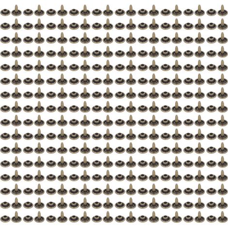 500 pièces de rivets métalliques 8mm, boutons décoratifs en bronze poli pour bricolage, fournitures de sellerie et accessoires en cuir. (1/5)