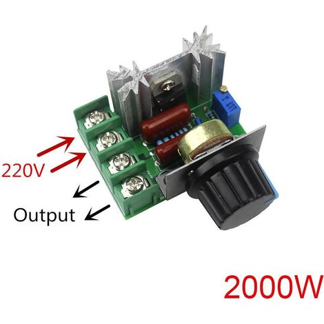 Régulateur de vitesse moteur 220V AC 2000W – Régulation de tension 50-220V – Compact 5,3 x 4,7 x 2,8 cm – Pour usage professionnel - Md9127