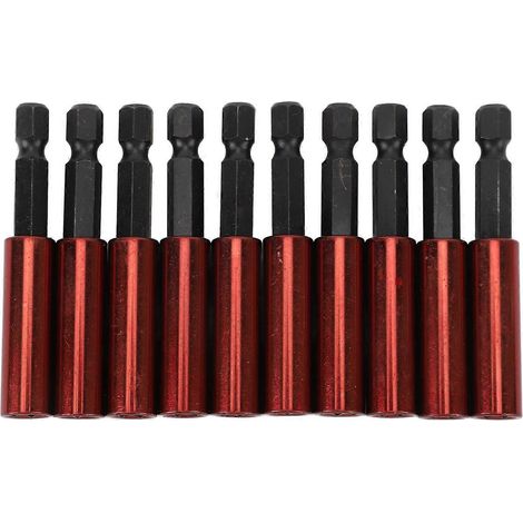 10-teiliges Set langer Schraubendreherbits mit magnetischem Steckschlüsselhalter und 1/4-Zoll-Sechskant-Verlängerungsstange (60 mm)
