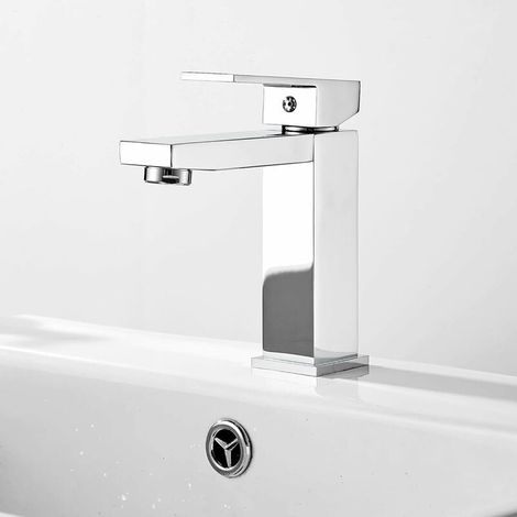 Robinet De Lavabo - Mitigeur Chaud Froid En Laiton Chromé - Pour Évier De Salle De Bain - 1 Pièce (1/5)