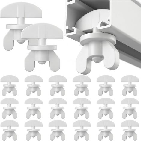 20 Pack Curtain Stoppers for Rails, White Curtain Stoppers, for 10 x 6 mm Minimum Running Room, Intermediate Curtain Rail Blocker, Curtain Roller for Rail (1/5)