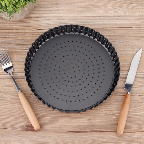 Moule a pizza antiadhésif en acier carbone épais 20cm pour foyer cuisine démontable cadre plaque (1/5)