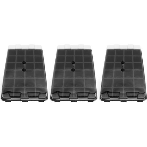 Lot de 3 plateaux de culture à 24 trous pour semis, aérés et parfaits pour la propagation des plantes. (1/5)